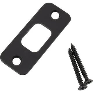 Round Corner Deadbolt Strike Plate 1-1/8 """" X 2-3/4 """" 2-1/8 """" Center-to-Center Matte sort af Stone Harbor Hardware