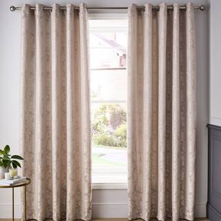 Catherine Lansfield Catherine Lansfield Champagne Damask Jacquard Lined Eyelet Curtains