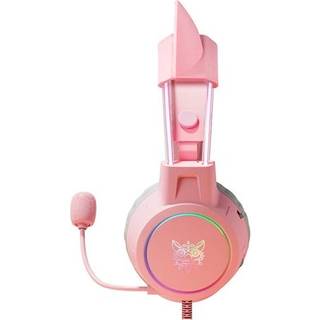Onikuma X15 PRO Gaming Headset med katteører og LED - Pink<