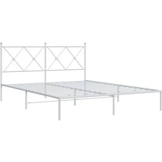 sengeramme med sengegavl 150x200 cm metal hvid