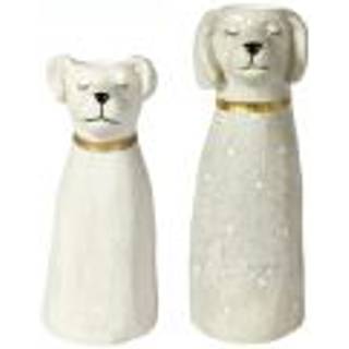 Vase Hund 16 cm høj -Offwhite