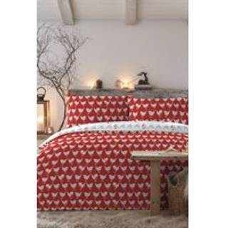 Fusion Fusion Red Geo Robin Christmas Reversible Duvet Cover Set