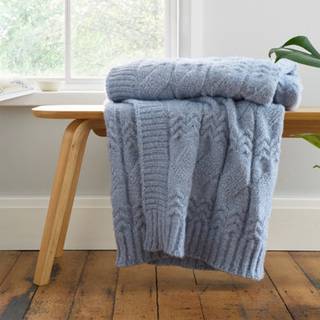Bianca Bianca Blue Cosy Soft Cable Knit Throw