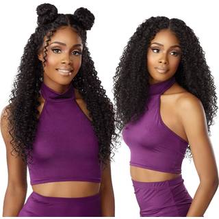 Sensationnel Butta Lace Prestyled Parykker - Enhed 2 Limfri h?ndbundet dyb blondedel Syntetisk forplukket h?rlinje (1 JETBLACK)