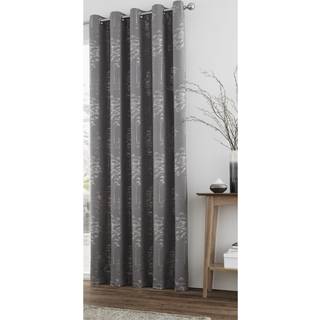 Curtina Curtina Grey Elmwood Luxury Jacquard Eyelet Curtains