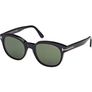 TOM FORD Mand FT1180 MERT 01N Solbriller Acetat Sort Grøn Rund Normal