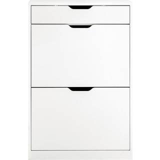 SoBuy Skoskab FSR180-W - Lukket skohylde med skuffer