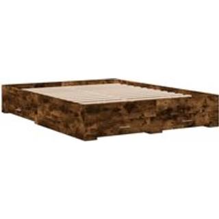 Sengeramme Med Skuffer Konstrueret Træ - Røget eg / 150 x 200 cm