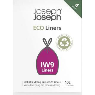 Joseph Joseph Eco IW9 Genanvendt skraldespand Køkken/badeværelsesposer Binding TapeString Ekstra stærk 80-pack 10L/2,6 gallon grå