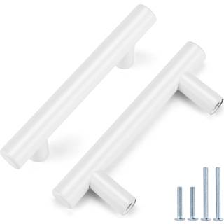 ProBrico 5 Pack | Hvidt kabinet tr?kker 2-1/2 tommer t bar euro stil h?ndtag k?kkenskab rustfrit st?l moderne kabinet hardware
