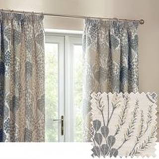 Wylder Wylder Wedgewood Ophelia Floral Jacquard Lined Pencil Pleat Curtains