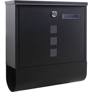 Postkasse Sort - Galvaniseret stål - 305x96x335 mm (inkl. 2 nøgler)
