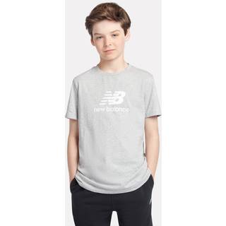 New Balance New Balance Grey Kids Jersey Stacked 100% Cotton Logo T-Shirt