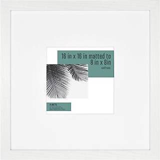 MCS Studio Gallery 16x16 Mated til 8x8 Billeder Ramme Hvid Woodgrain Square Photo Frame til fotosplakater og kunsttryk (1-pack)