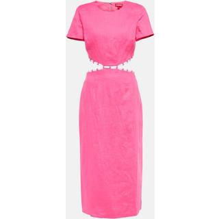 Staud Matteo cutout linen midi dress - white - XXXL