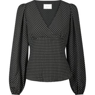 Jane Dot Bluse, Black, 34