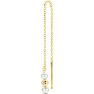 Spirit Icons Ophelia Hanger 14 Karat Guld Ørering med Perler og Brillant 0,0083 Carat W/VS