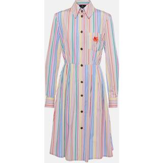 Etro Striped cotton shirt dress - white - M