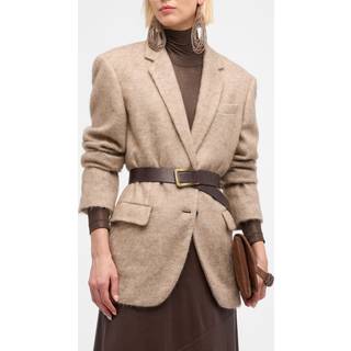 Brunello Cucinelli Wool, mohair, and cashmere-blend blazer - beige - M