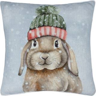 Evans Lichfield Evans Lichfield Multicolour Winter Rabbit Piped Cushion