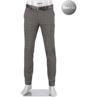 Alberto Herren Hosen braun,grau kariert Slim Fit