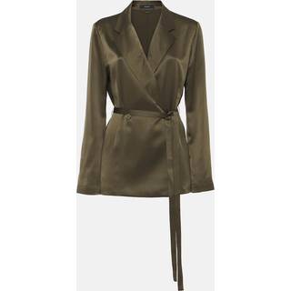 Joseph Joubert belted silk satin blazer - green - XXS
