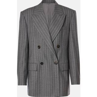 Brunello Cucinelli Double-breasted virgin wool blazer - grey - L