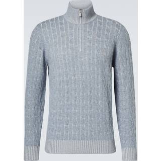 Brunello Cucinelli Cable-knit cashmere half-zip sweater - blue - EU 54