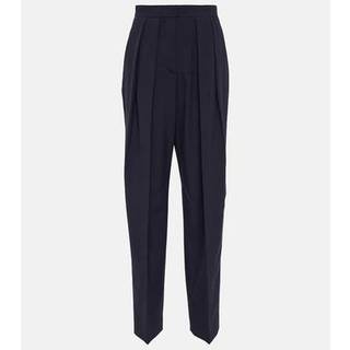 Stella McCartney Pleated high-rise tapered pants - black - XS