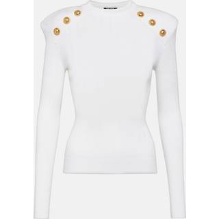 Balmain Embellished knit sweater - white - XS