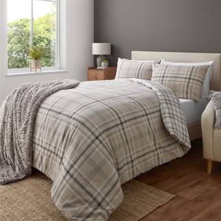 Catherine Lansfield Catherine Lansfield Natural Kelso Check Reversible Duvet Cover Set
