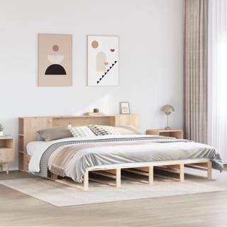 seng med reol uden madras 180x200 cm massivt træ