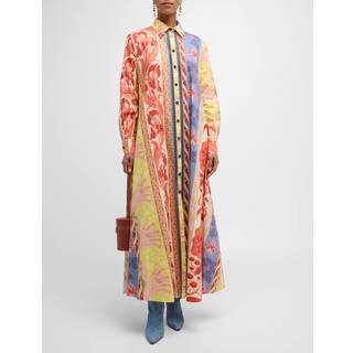 Etro Printed cotton-blend shirt dress - multicoloured - XL+