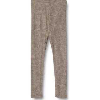 Wheat Agi Leggings I Uld Og Silke Khaki Melange  Khaki Melange 74 cm  Brun  74 cm  Unisex