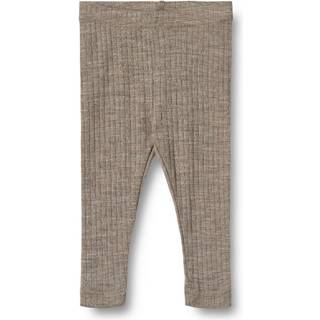 Wheat Agi Leggings I Uld Og Silke Khaki Melange  Khaki Melange 68 cm Wool Brun  68 cm  Unisex