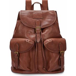 Polo Ralph Lauren Washed Heritage Leather Backpack British Tan