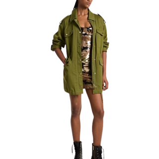 MK Stretch Organic Cotton Anorak - Green - Michael Kors