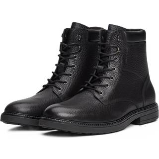 Tommy Hilfiger Herren Schnürboots schwarz Glattleder