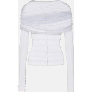 Christopher Esber Veiled off-shoulder silk tulle top - blue - S