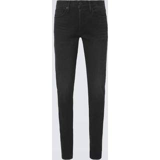 Tom Ford Leather-trimmed slim jeans - black - 30