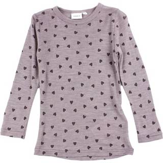 Name It Purple Dove Hjerter Top Merinould