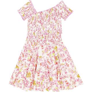 Poupette St Barth Kids Soledad floral tiered dress - pink - Y 6