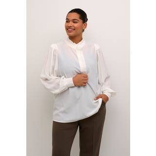 Kaffe Curve KCdorina Bluse - Hvid - Str 52 - Damer