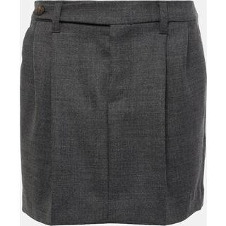 Brunello Cucinelli Pleated virgin wool miniskirt - grey - S
