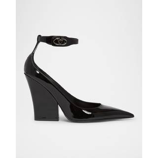 Valentino Garavani VLogo Lockette 105 patent leather wedges - black - EU 38