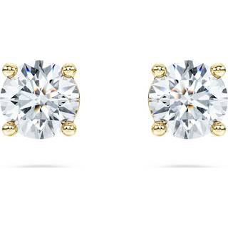 Eternity Solitär-Ohrstecker, Im Labor gezüchtete Diamanten 1 ct tw, Runde Form, 18K Gelbgold