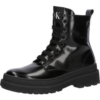 Kids Lace-Up Boots with Zip - Black - 29