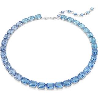 Millenia Tennis Halskette, Oktagon-Schliff, Farbverlauf, Blau, Rhodiniert