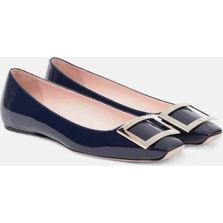 Roger Vivier Trompette patent leather ballet flats - blue - EU 34