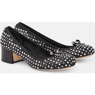 Rene Caovilla Crystal-embellished leather pumps - black - EU 37.5